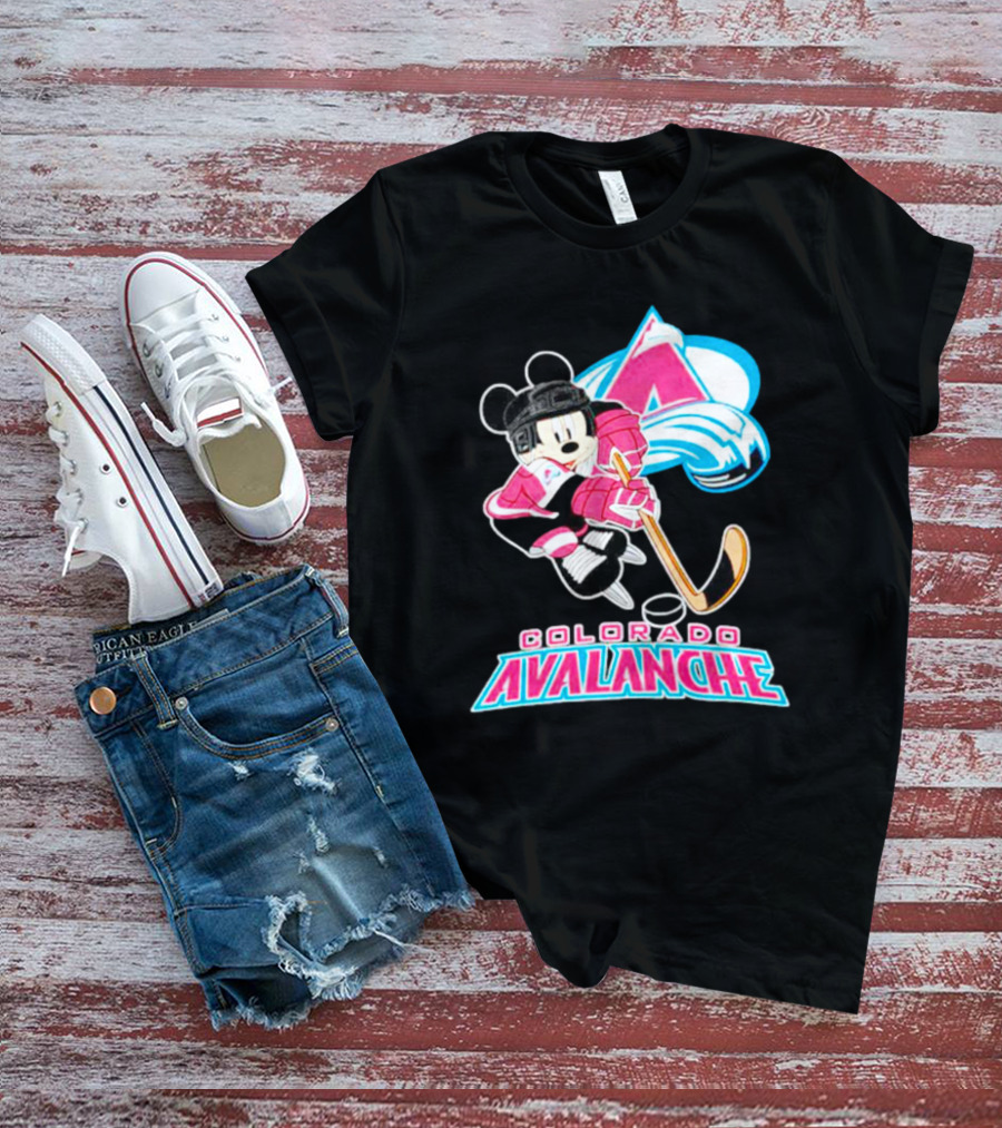 Mickey Mouse Colorado Avalanche Hockey Sports Fan T-Shirt