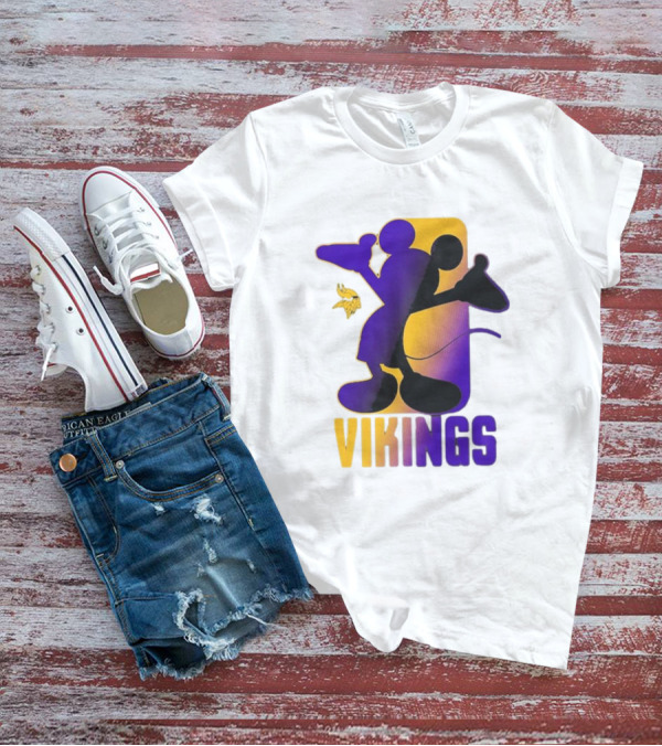 Mickey Mouse Vikings Minnesota Disney Cross Fade T-Shirt
