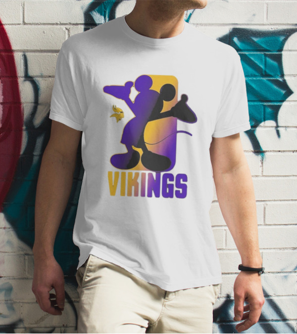 Mickey Mouse Vikings Minnesota Disney Cross Fade T-Shirt