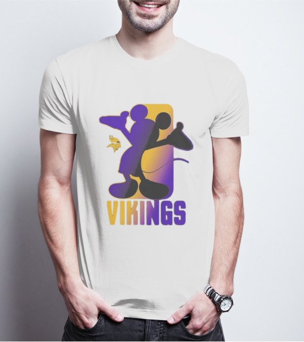 Mickey Mouse Vikings Minnesota Disney Cross Fade T-Shirt
