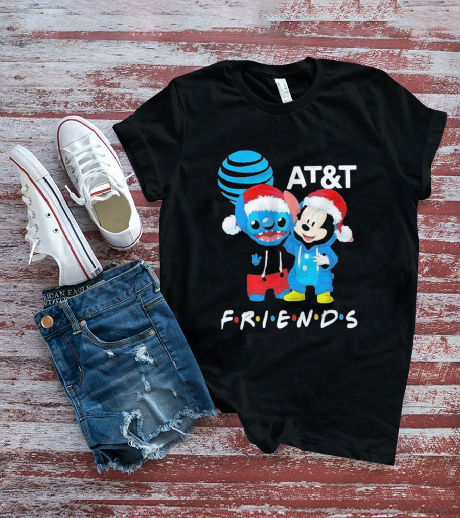 AT&T Stitch And Mickey Mouse Friends Merry Christmas T-Shirt