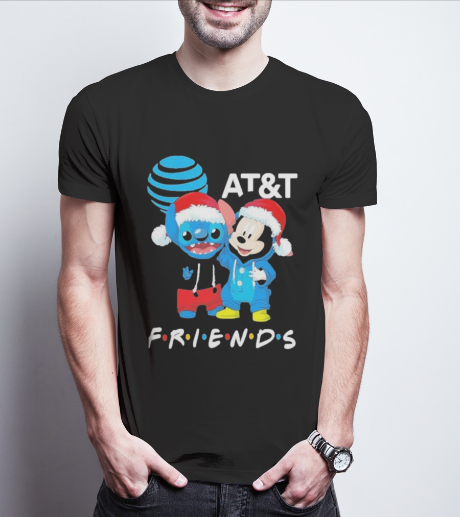 AT&T Stitch And Mickey Mouse Friends Merry Christmas T-Shirt