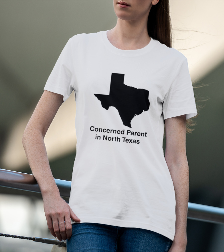 Concerned Parent In North Texas Silhouette Map T-Shirt