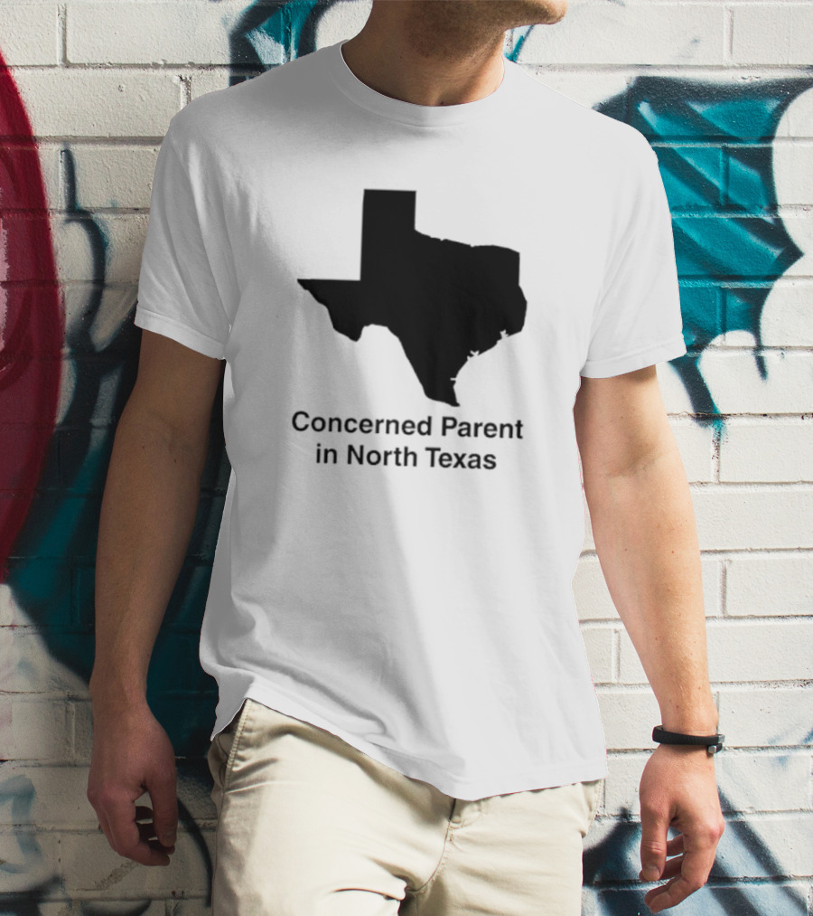 Concerned Parent In North Texas Silhouette Map T-Shirt