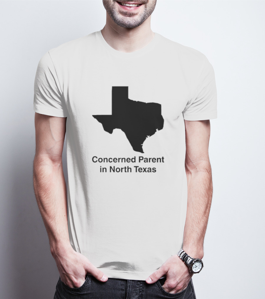 Concerned Parent In North Texas Silhouette Map T-Shirt