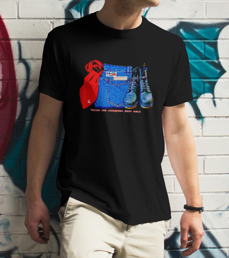 Red Scarf Denim And Boots Liverbird T-Shirt