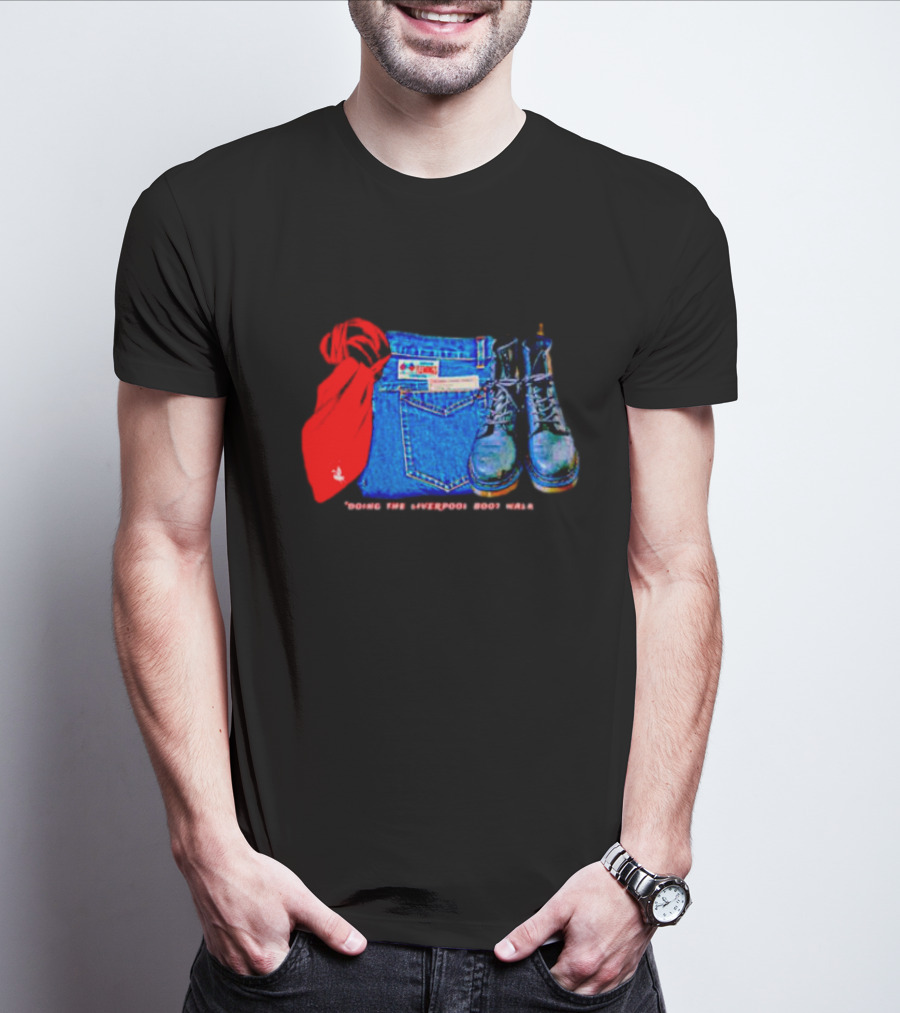 Red Scarf Denim And Boots Liverbird T-Shirt
