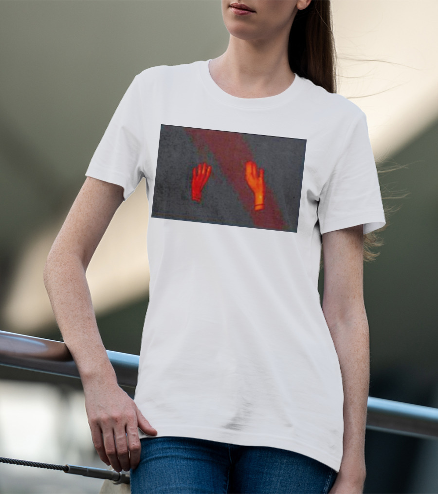 Hands To The Sky Vibrant Red Elevated Gesture T-Shirt