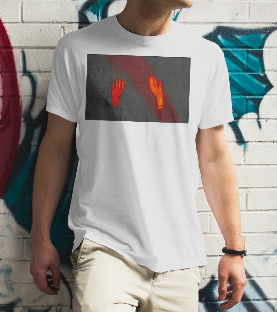 Hands To The Sky Vibrant Red Elevated Gesture T-Shirt