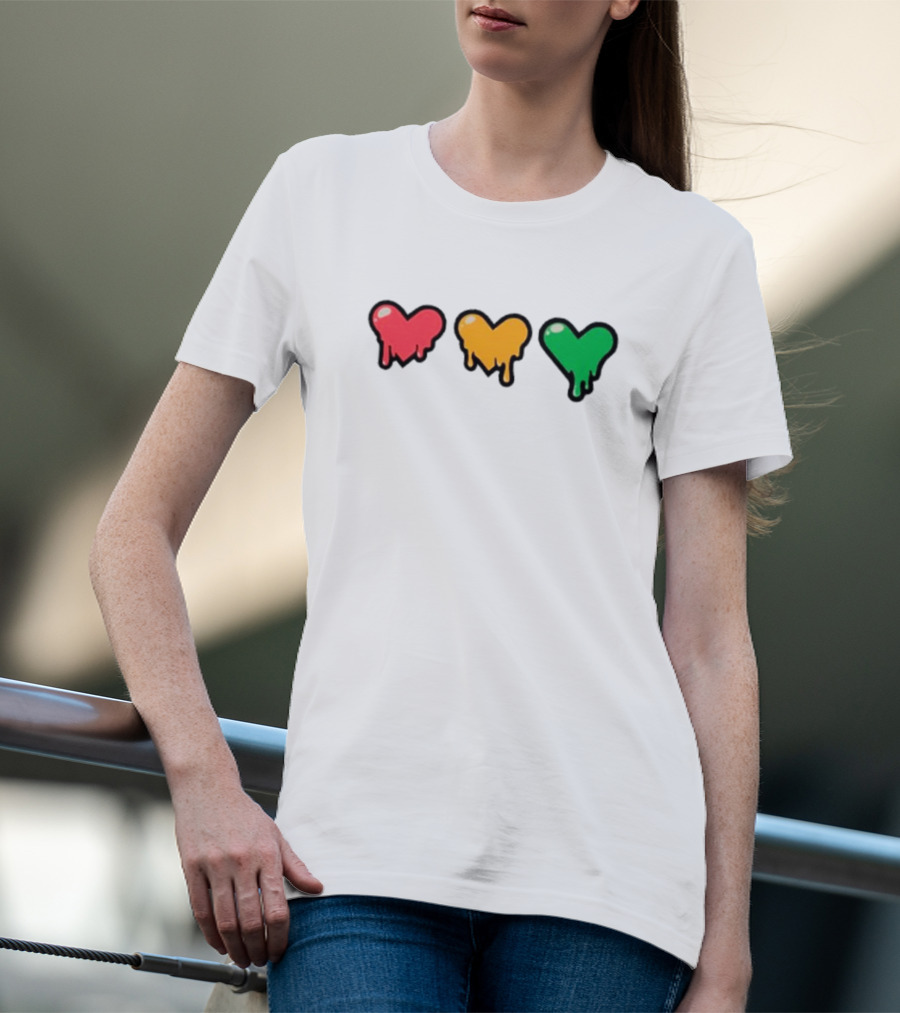 Life Series Heart Drip Trio Red Yellow Green T-Shirt