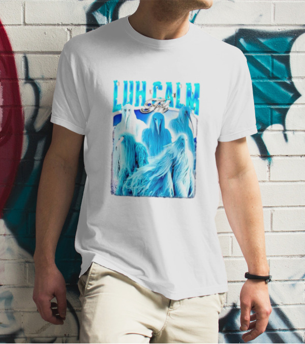 Luh Calm Fit Film Blue Abstract Figures T-Shirt