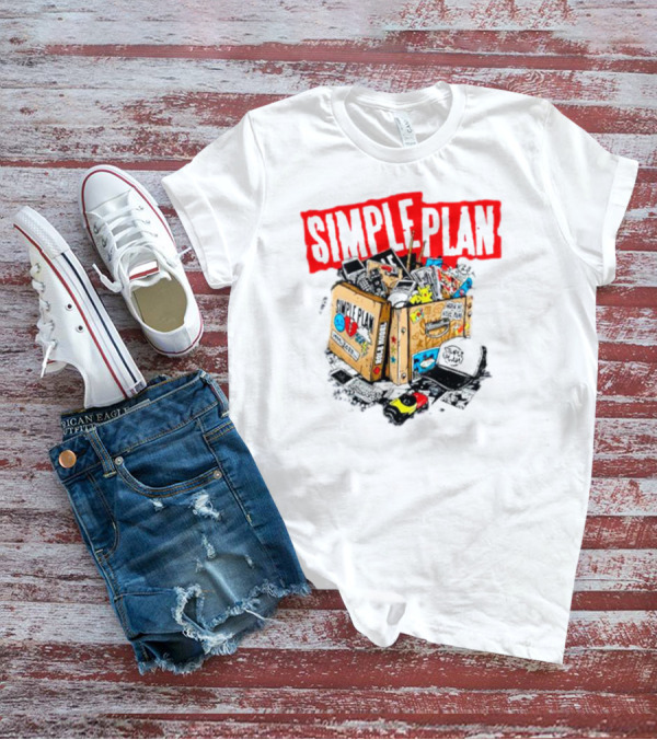 Simple Plan Vintage Tour Memorabilia Box Souvenir Collection T-Shirt