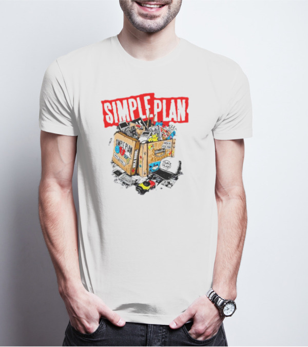 Simple Plan Vintage Tour Memorabilia Box Souvenir Collection T-Shirt