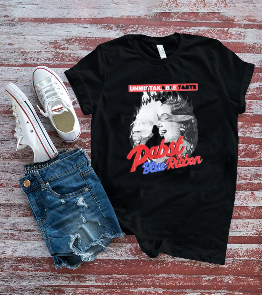 Unmistakable Taste Pabst Blue Ribbon Fiery T-Shirt