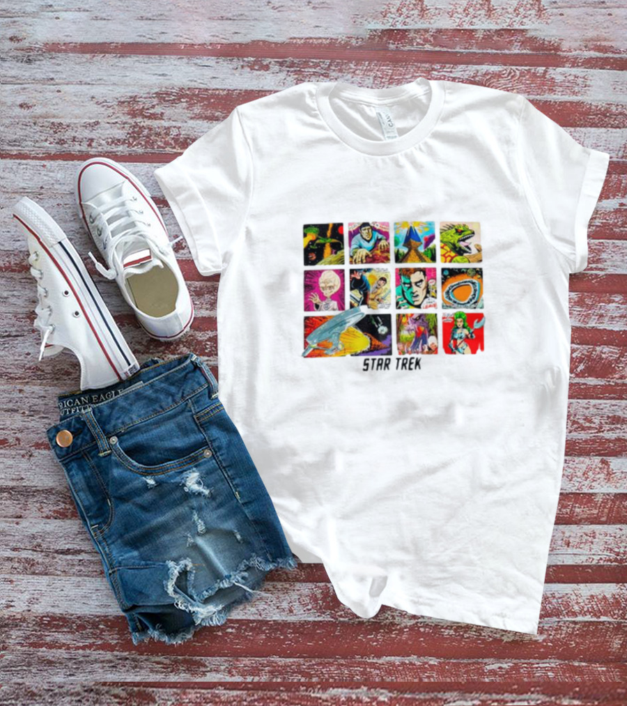 Star Trek Comic Book Classic Illustrated Scenes And Characters T-Shirt