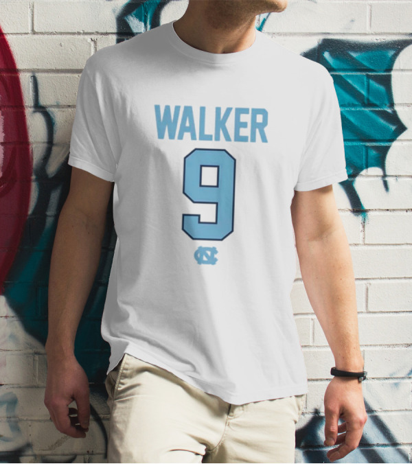 Walker 9 North Carolina Tar Heels Jersey Number T-Shirt