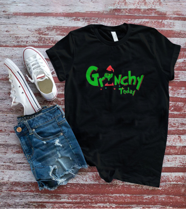 Feeling Extra Grinchy Today Christmas Grinch Santa Hat T-Shirt