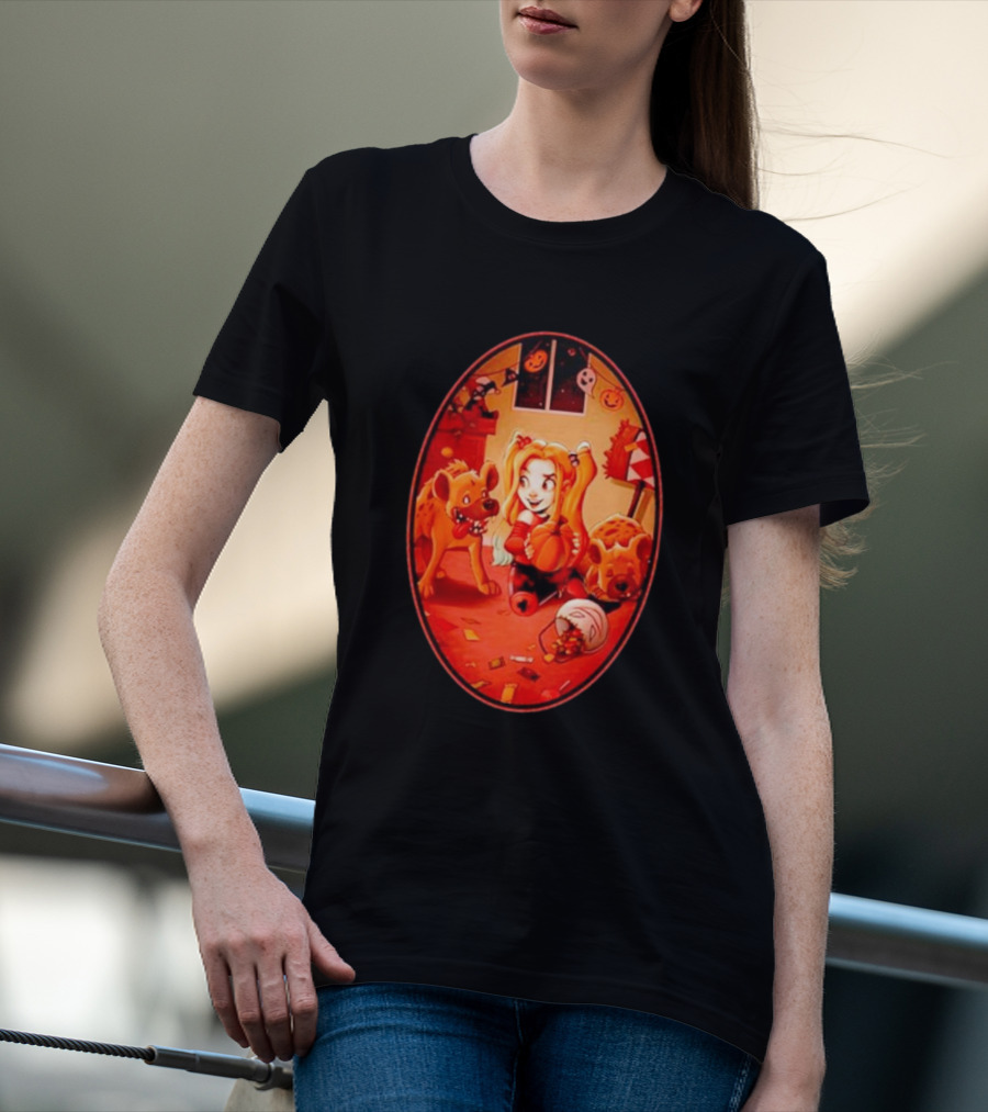 Trick Or Treat Chrissie Zullo Variant Harley Quinn Halloween Hyenas T-Shirt