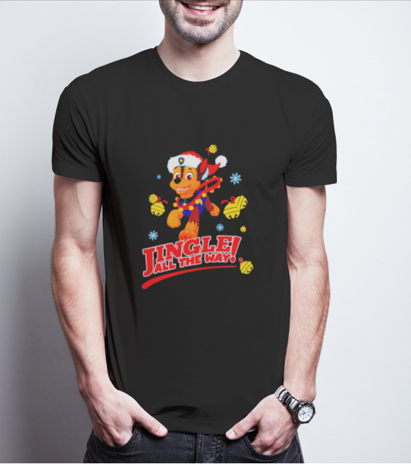 Paw Patrol Chase Jingle All The Way Christmas Boys T-Shirt