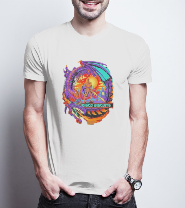 The Disco Biscuits Flyland Neon Dragon Knight Adventure T-Shirt