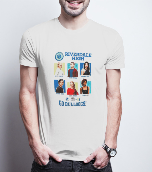 Riverdale High Yearbook Photos Archie Betty Veronica Jughead Cheryl Josie Go Bulldogs T-Shirt