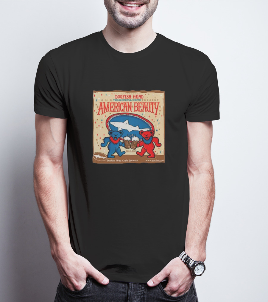 Dogfish Head The Grateful Dead Present American Beauty Pale Ale Dancing Bears Dogfish Head Craft Brewery T-Shirt