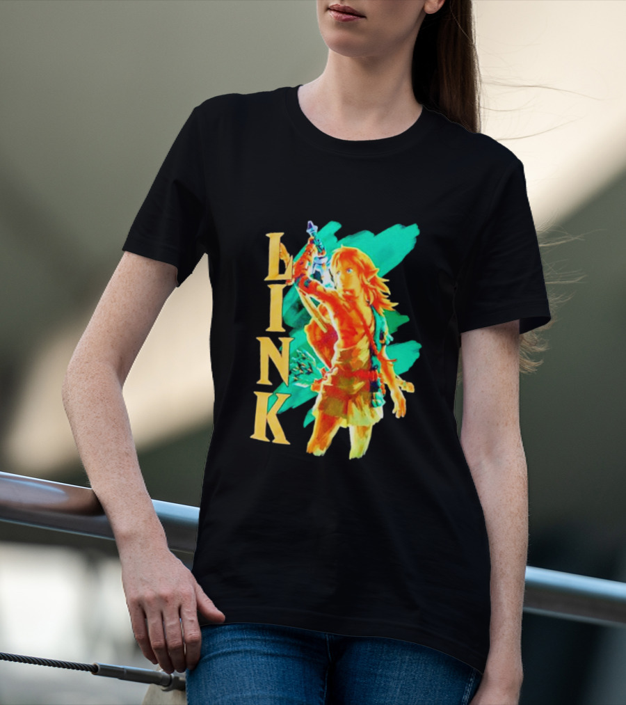 Nintendo The Legend Of Zelda Link Tears Of The Kingdom Green And Gold T-Shirt