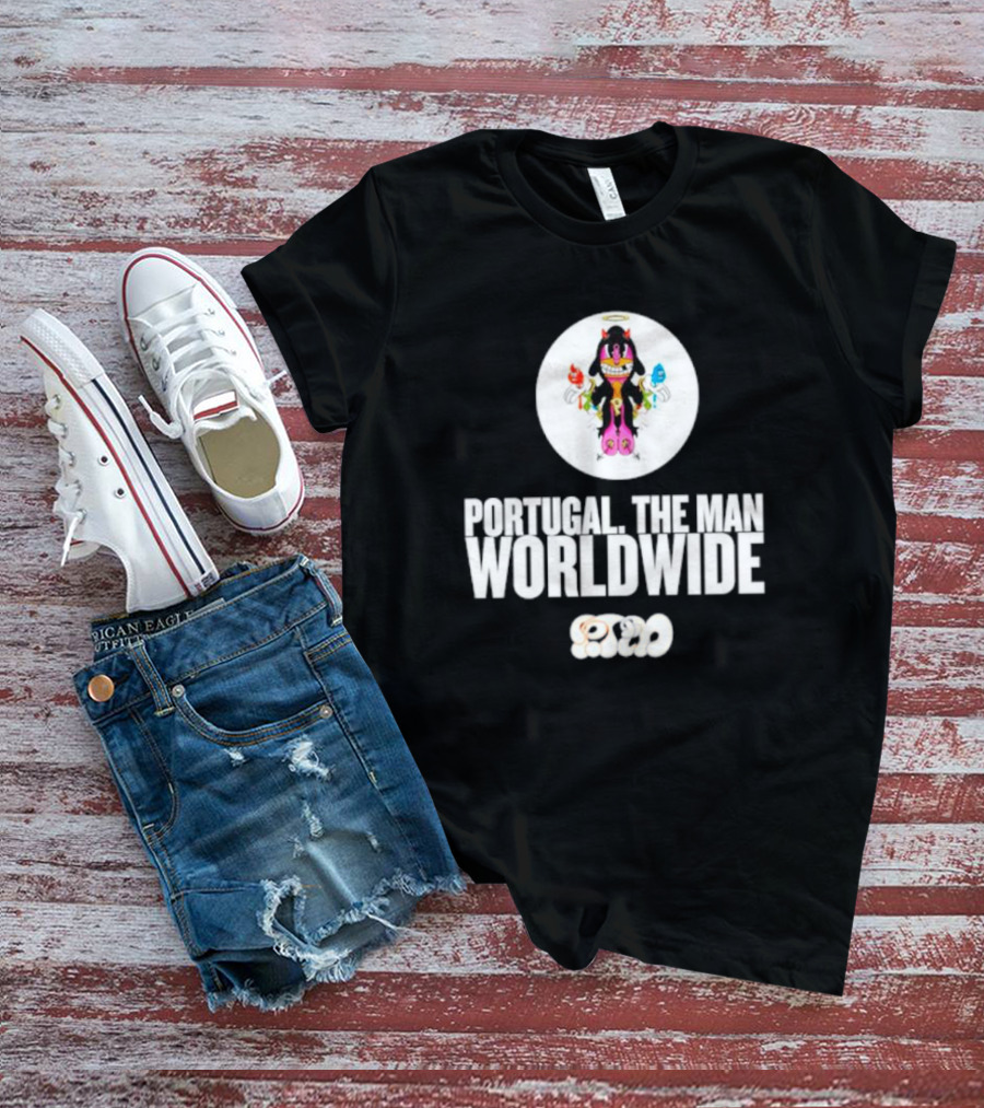 PORTUGAL. THE MAN WORLDWIDE CHARACTER WITH COLORFUL HANDS AND HALO T-Shirt