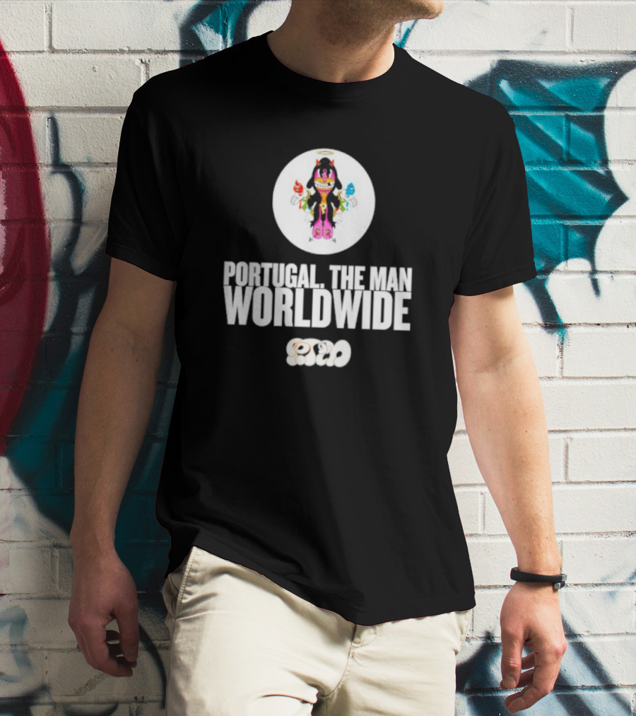 PORTUGAL. THE MAN WORLDWIDE CHARACTER WITH COLORFUL HANDS AND HALO T-Shirt