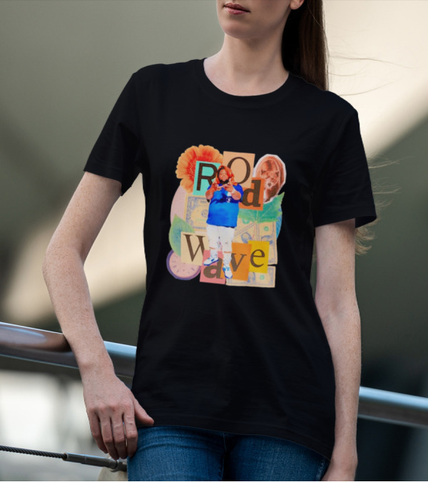 Rod Wave Vintage Bootleg Collage With Floral And Currency Elements T-Shirt
