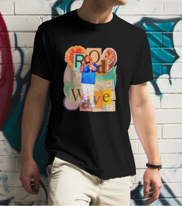 Rod Wave Vintage Bootleg Collage With Floral And Currency Elements T-Shirt