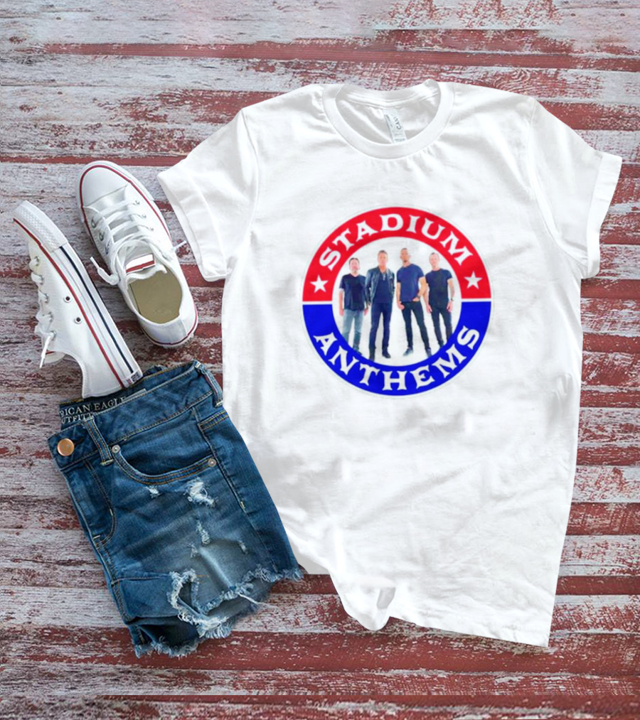 Stadium Anthems Rock Band Circle Logo With Stars And Group Image T-Shirt