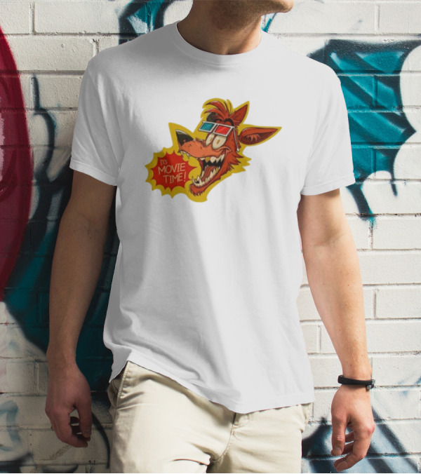 Wolf It's Movie Time Retro 3D Glasses Fun T-Shirt