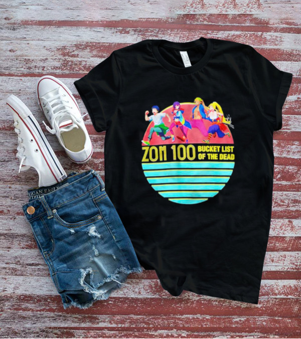 Zom 100 Bucket List Of The Dead Vintage Retro Character Circle T-Shirt