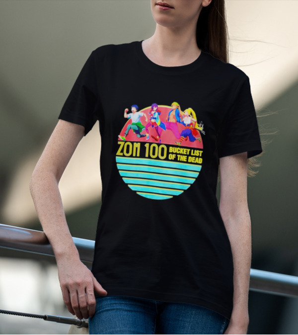 Zom 100 Bucket List Of The Dead Vintage Retro Character Circle T-Shirt