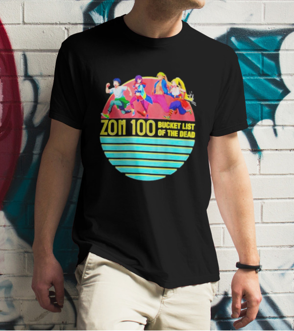 Zom 100 Bucket List Of The Dead Vintage Retro Character Circle T-Shirt