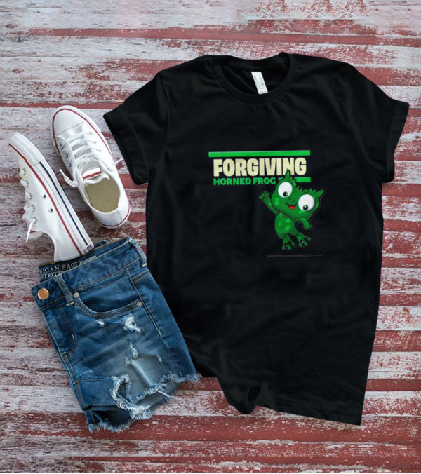 Forgiving Horned Frog Playful Green Character T-Shirt