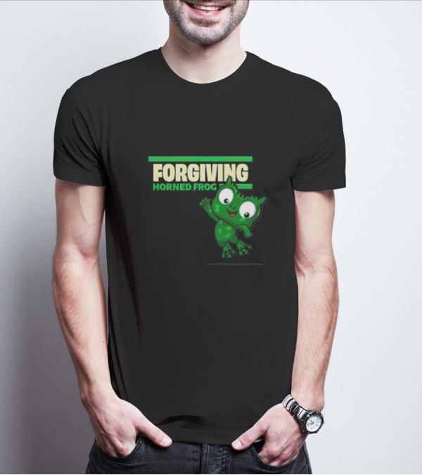Forgiving Horned Frog Playful Green Character T-Shirt