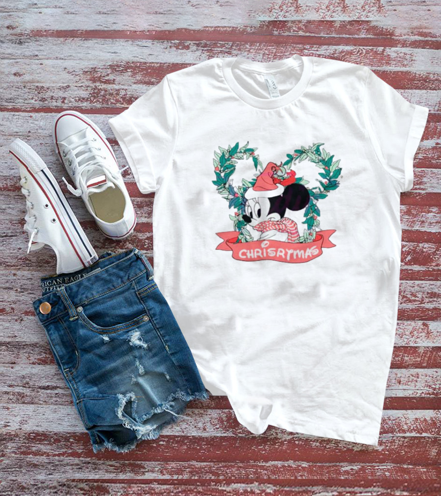 Minnie Mouse Christmas Wreath Chrisrmas Holiday Magic T-Shirt