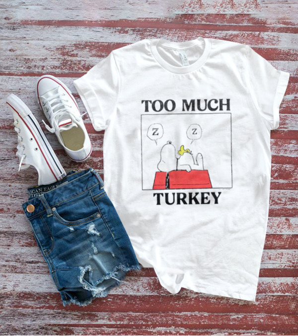 Peanuts Snoopy Woodstock Too Much Turkey ZZZ T-Shirt