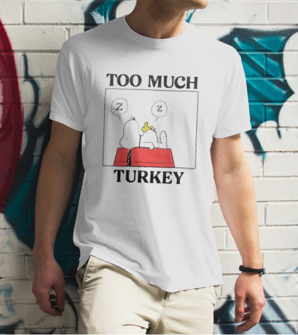 Peanuts Snoopy Woodstock Too Much Turkey ZZZ T-Shirt