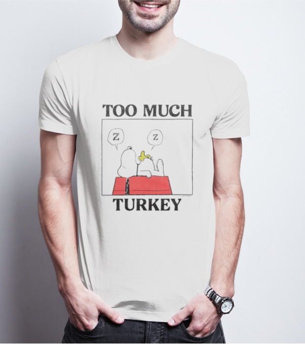 Peanuts Snoopy Woodstock Too Much Turkey ZZZ T-Shirt