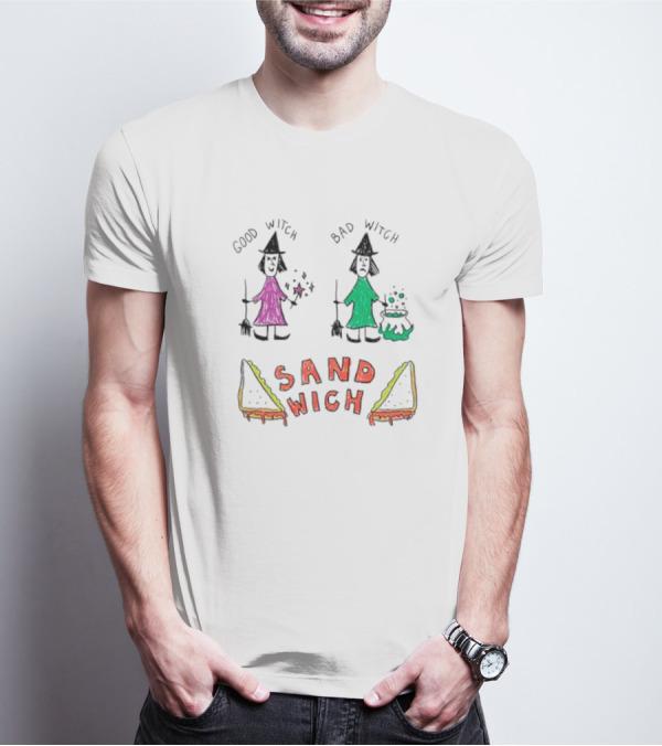 Good Witch Bad Witch Sandwich Funny Witchy Pun T-Shirt