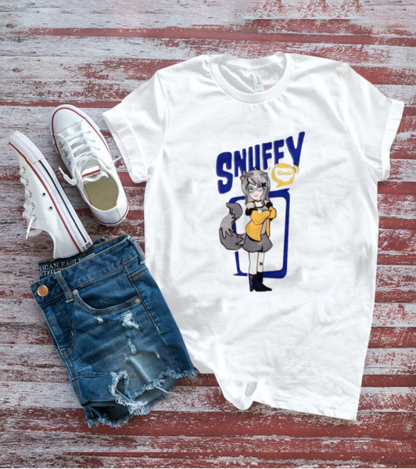 Snuffy Raccoon Character In Orange And Grey Outfit With Tail And Ears T-Shirt