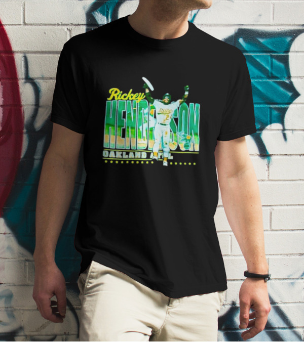 Rickey Henderson Oakland Athletics 24 Baseball Legend T-Shirt