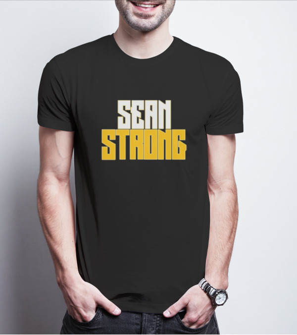 Sean Wallace SEAN STRONG Bold Yellow Block Letters T-Shirt