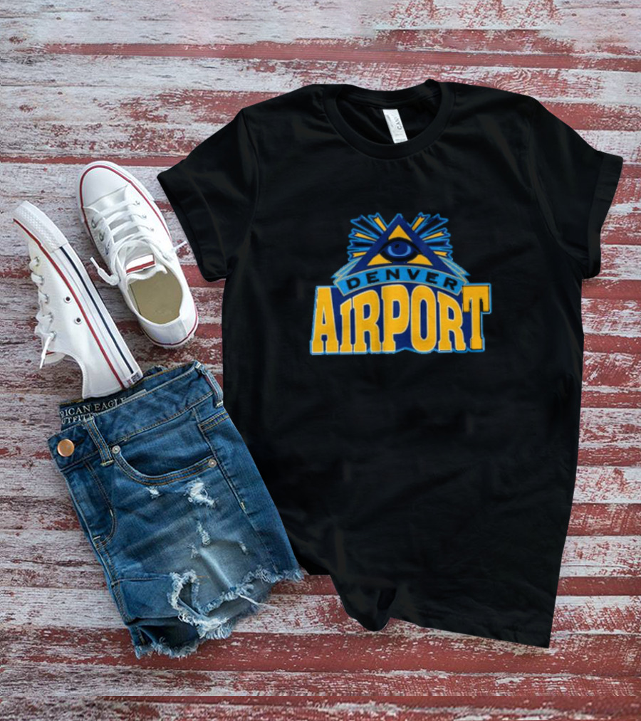 Denver Airport Illuminati Eye Pyramid T-Shirt