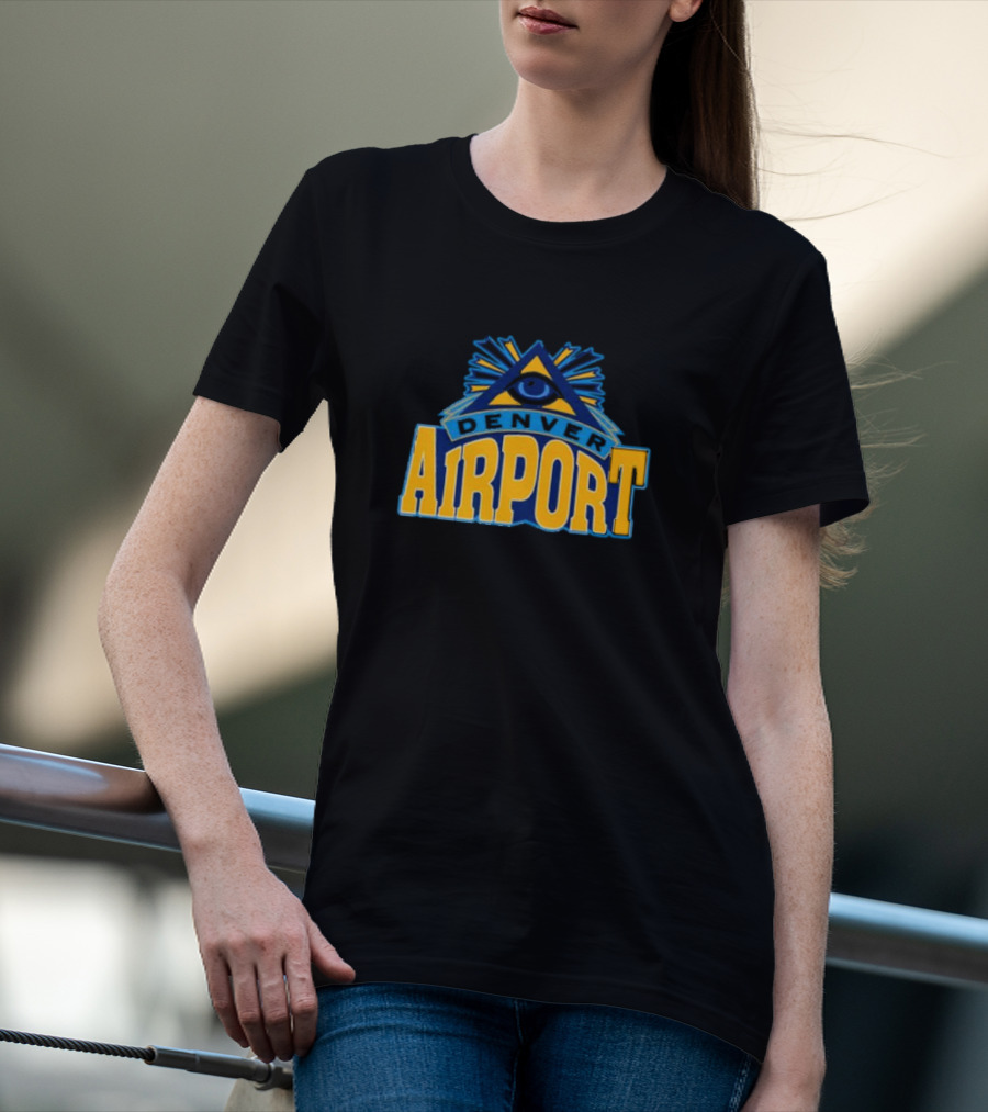 Denver Airport Illuminati Eye Pyramid T-Shirt
