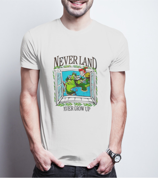 Neverland Never Grow Up Window Disney Peter Pan T-Shirt