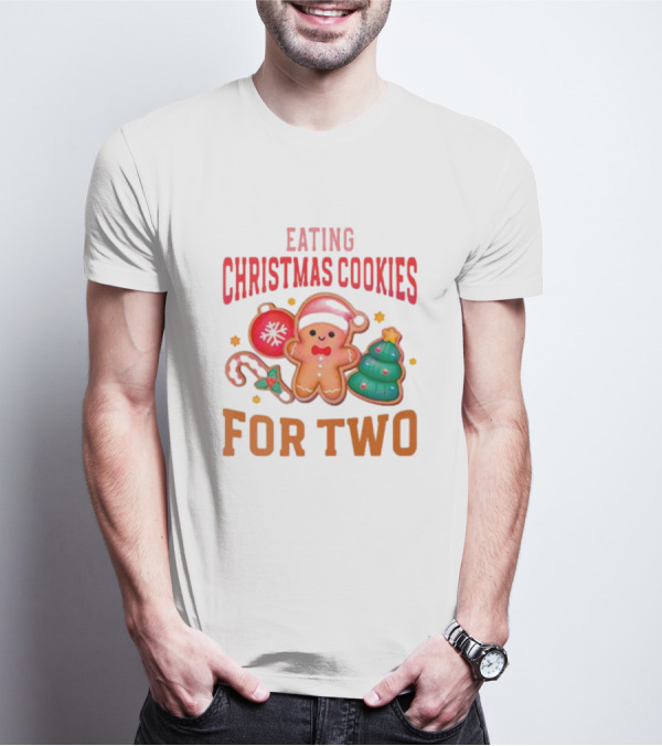 Eating Christmas Cookies For Two Gingerbread Tree Ornaments T-Shirt
